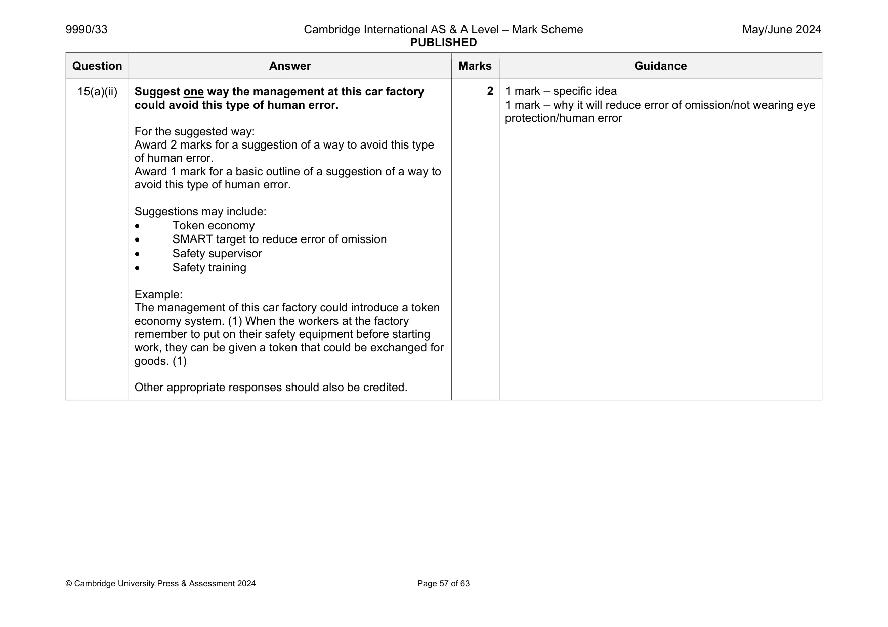 Mark scheme, page 57 of 63