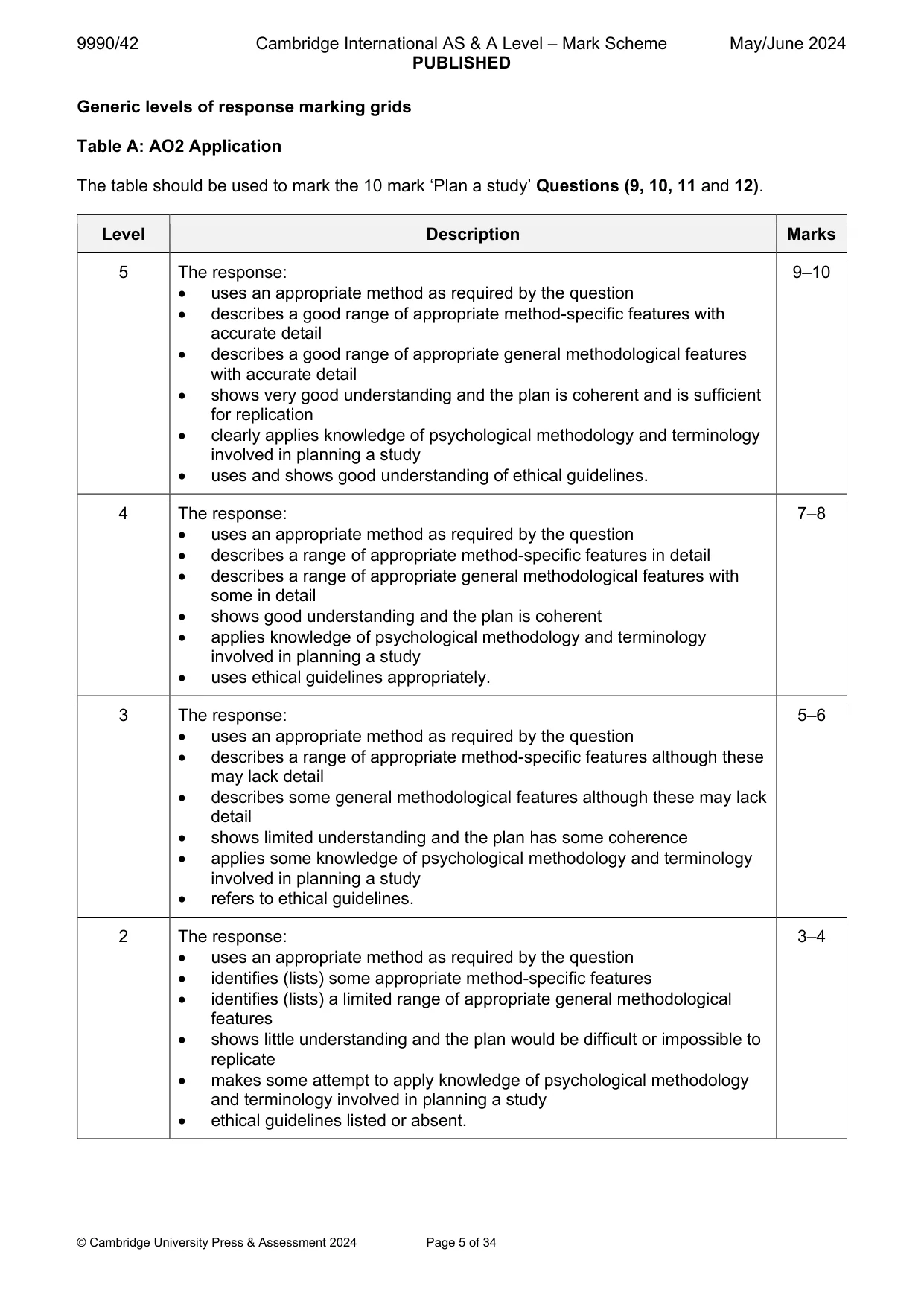 Mark scheme, page 5 of 34