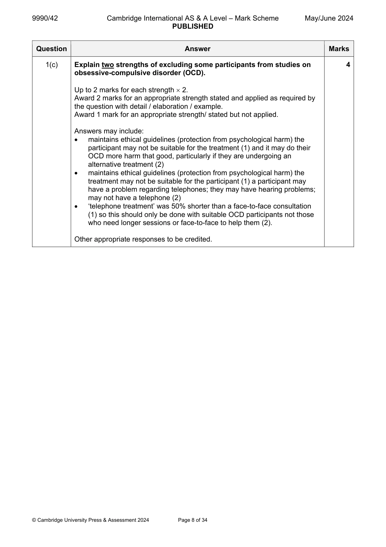 Mark scheme, page 8 of 34