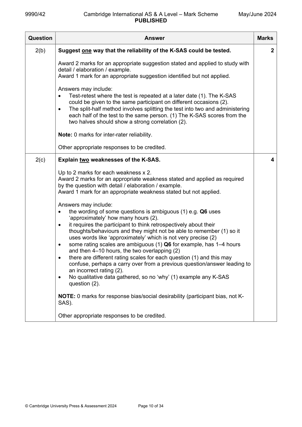 Mark scheme, page 10 of 34