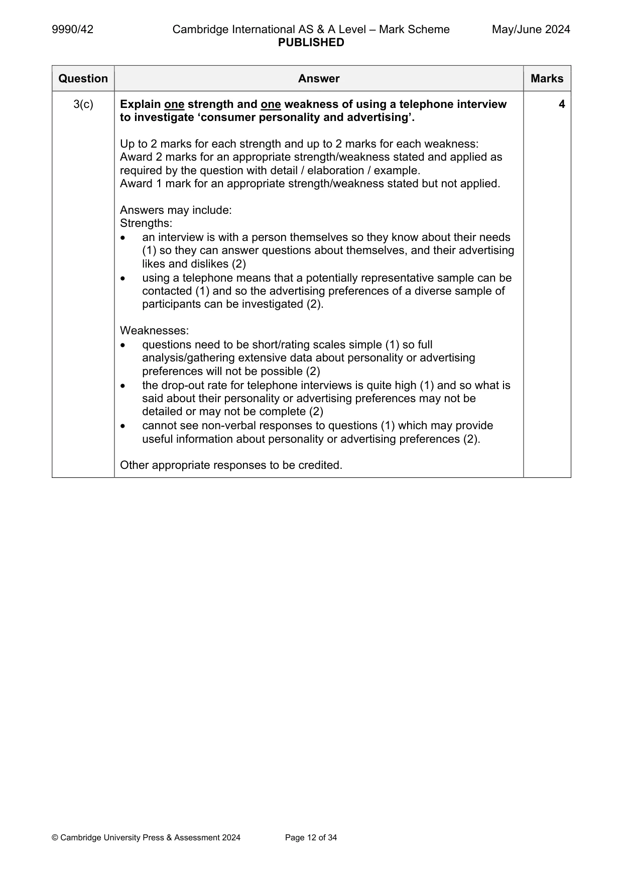 Mark scheme, page 12 of 34