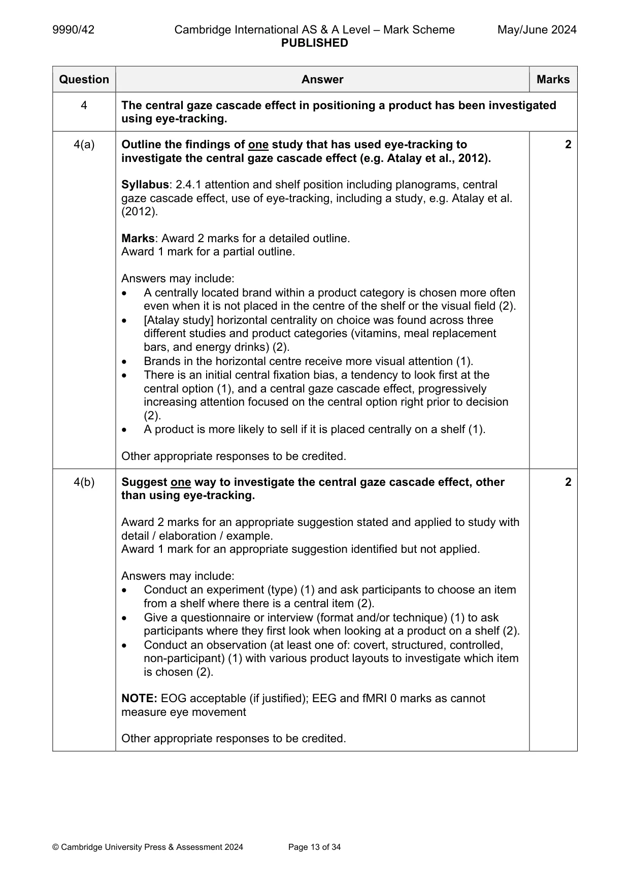 Mark scheme, page 13 of 34