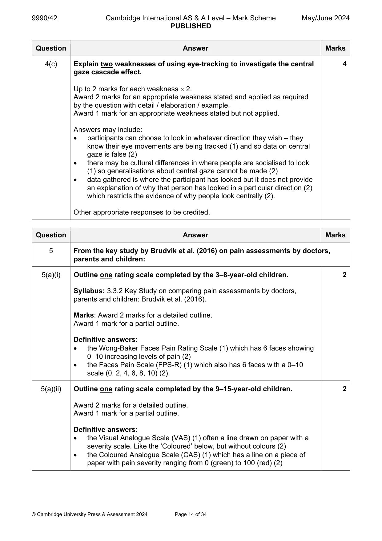 Mark scheme, page 14 of 34