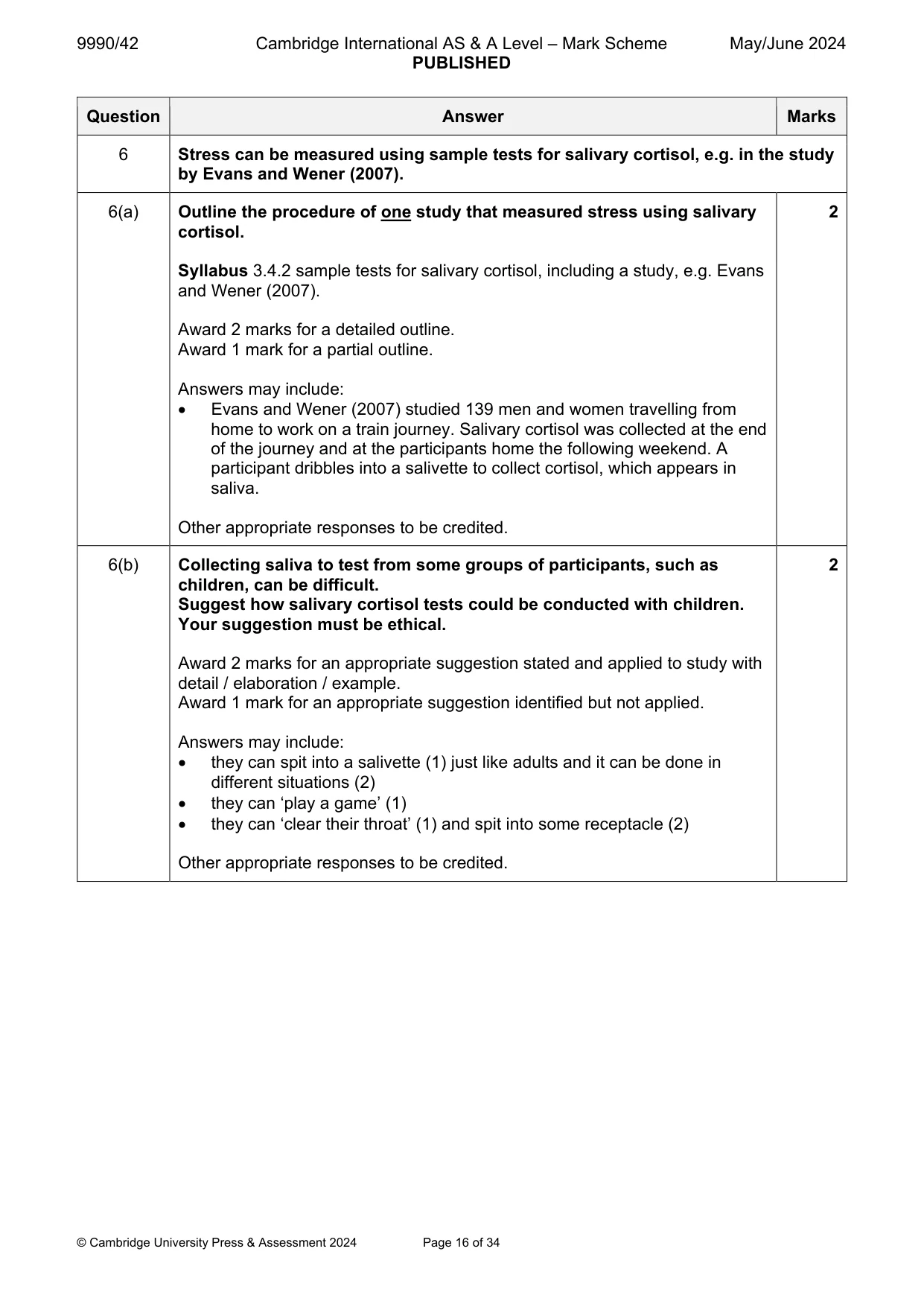 Mark scheme, page 16 of 34