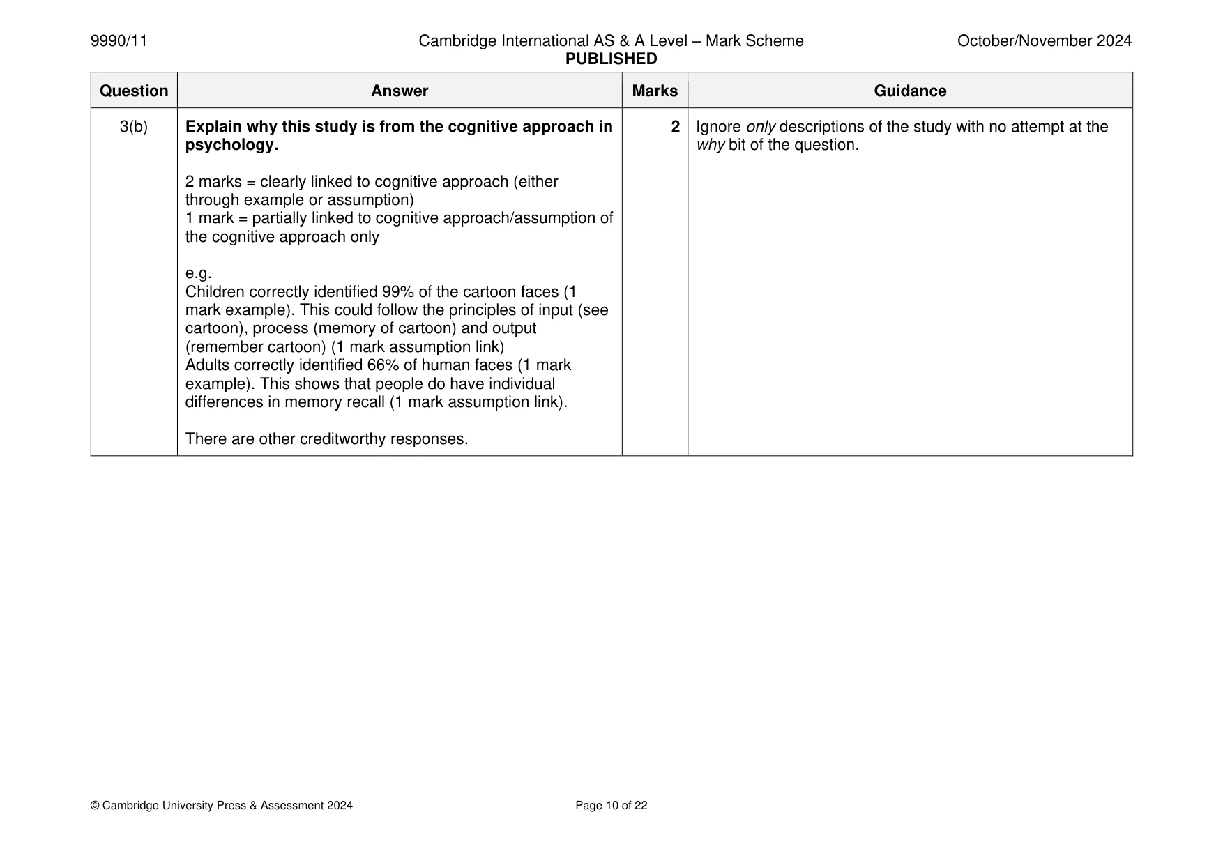 Mark scheme, page 10 of 22