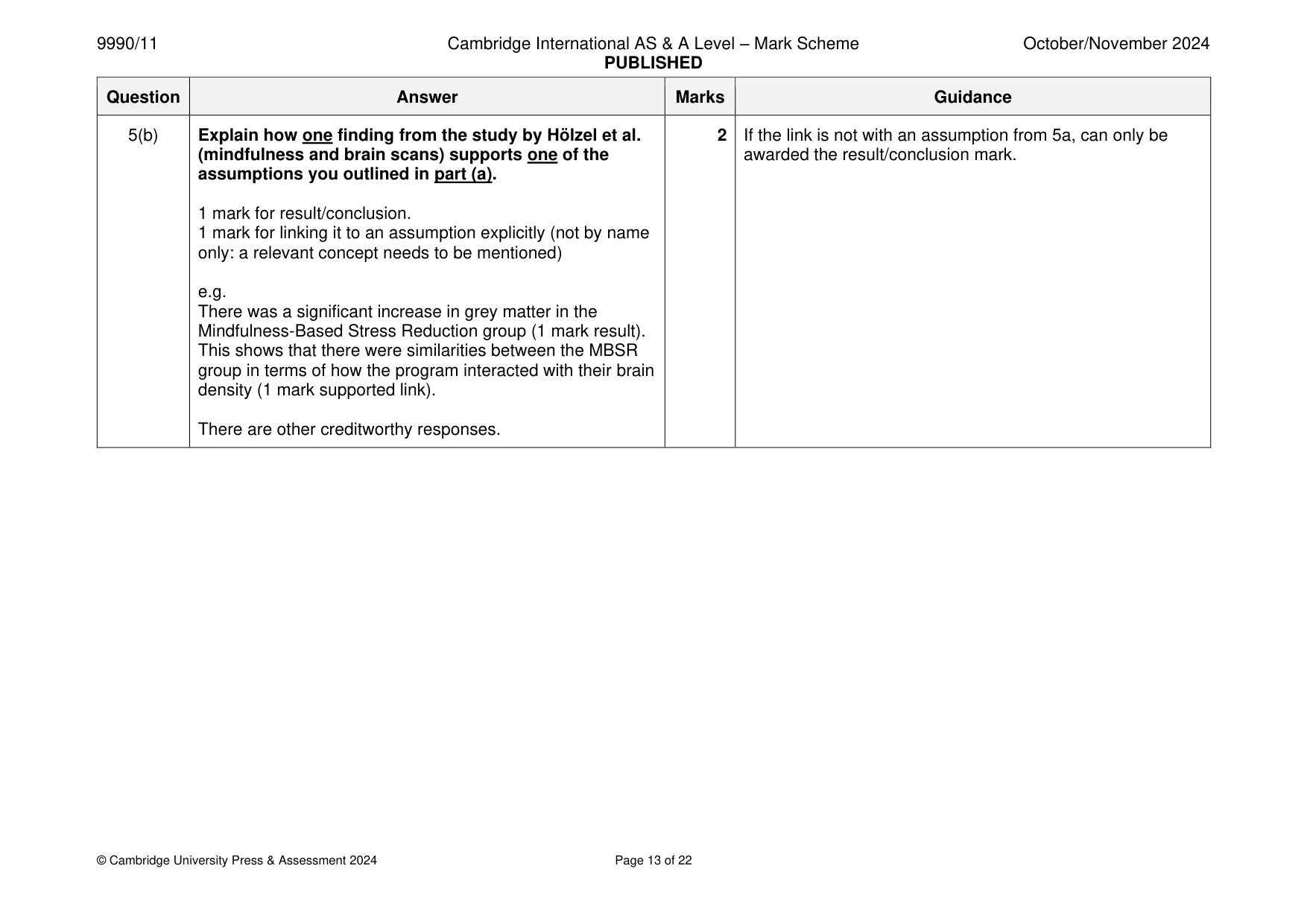 Mark scheme, page 13 of 22
