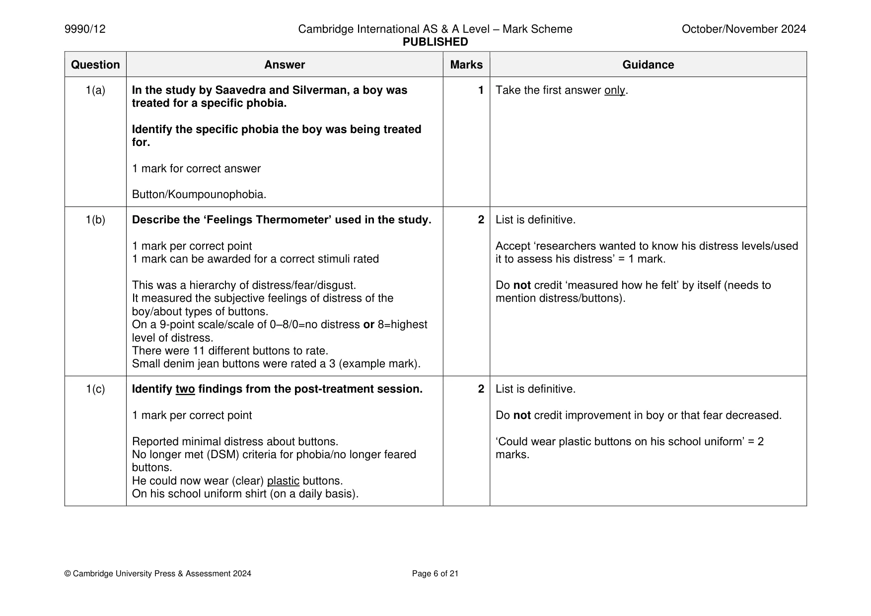 Mark scheme, page 6 of 21