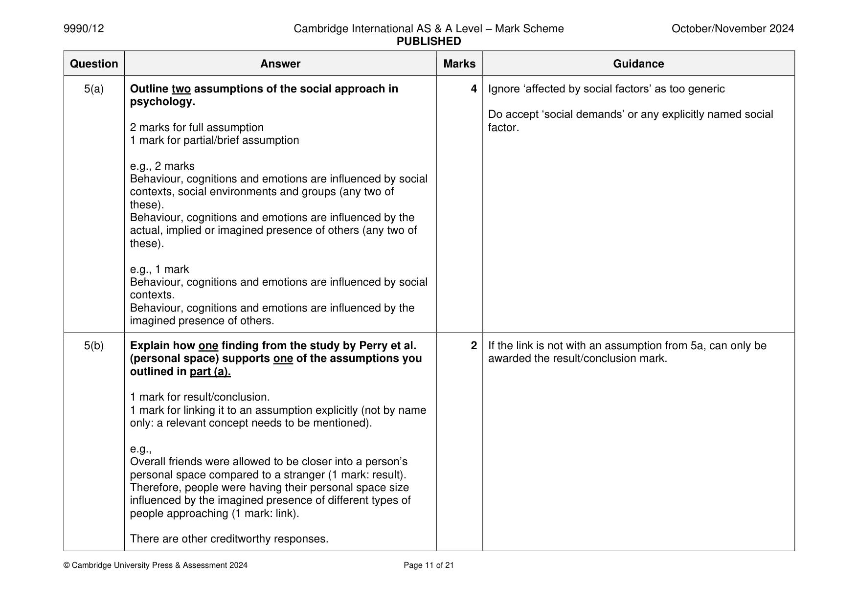Mark scheme, page 11 of 21