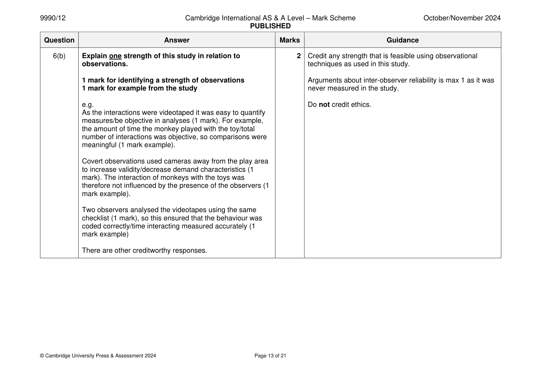 Mark scheme, page 13 of 21