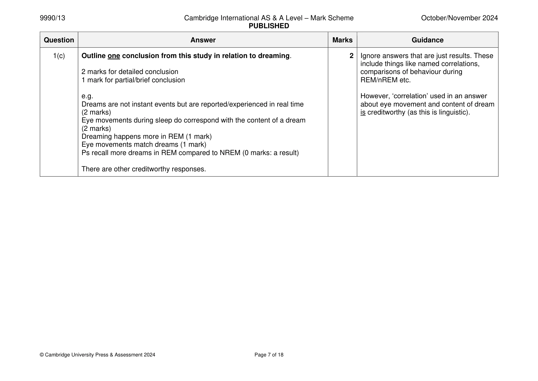 Mark scheme, page 7 of 18