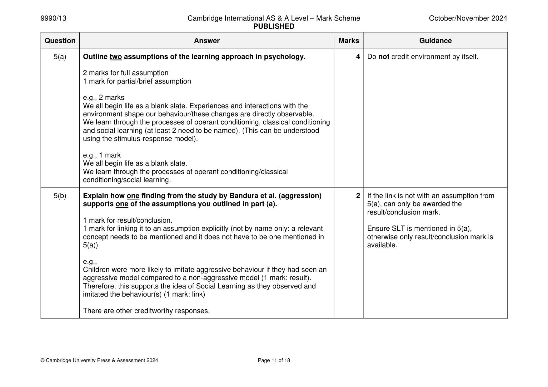 Mark scheme, page 11 of 18