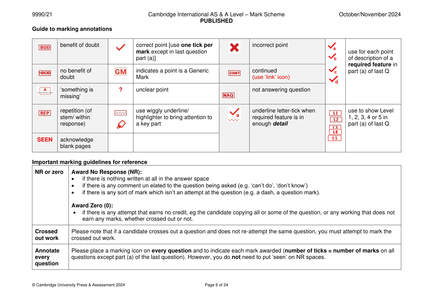 Mark scheme, page 6 of 24