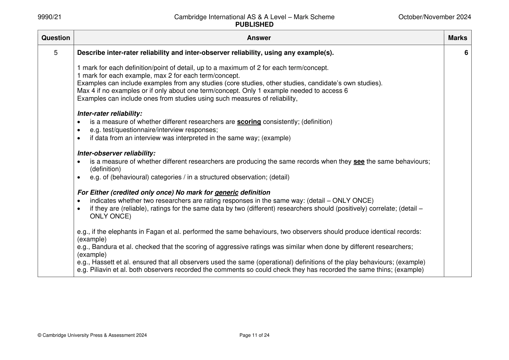 Mark scheme, page 11 of 24