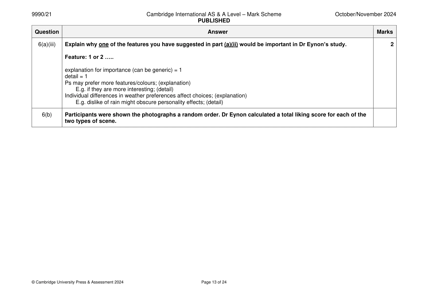 Mark scheme, page 13 of 24