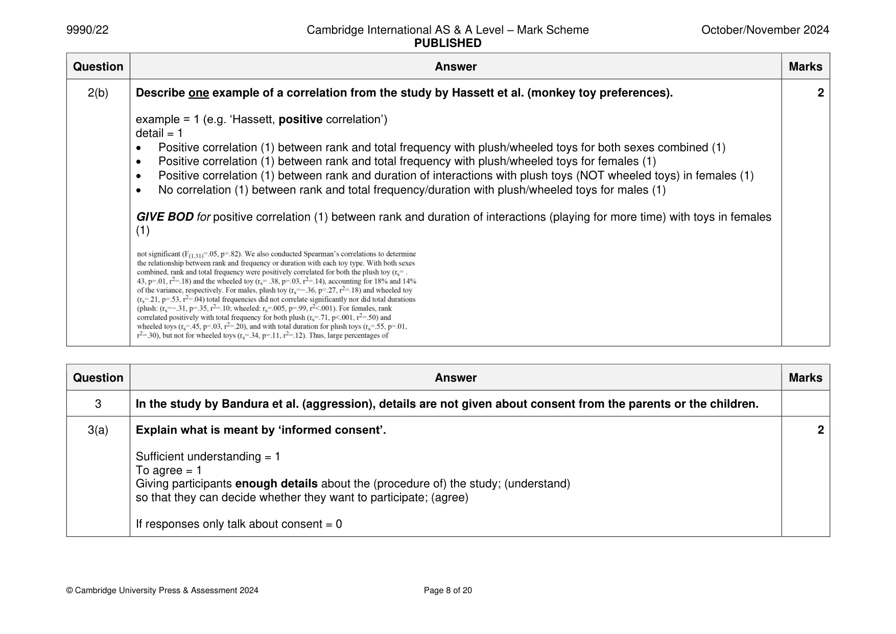 Mark scheme, page 8 of 20