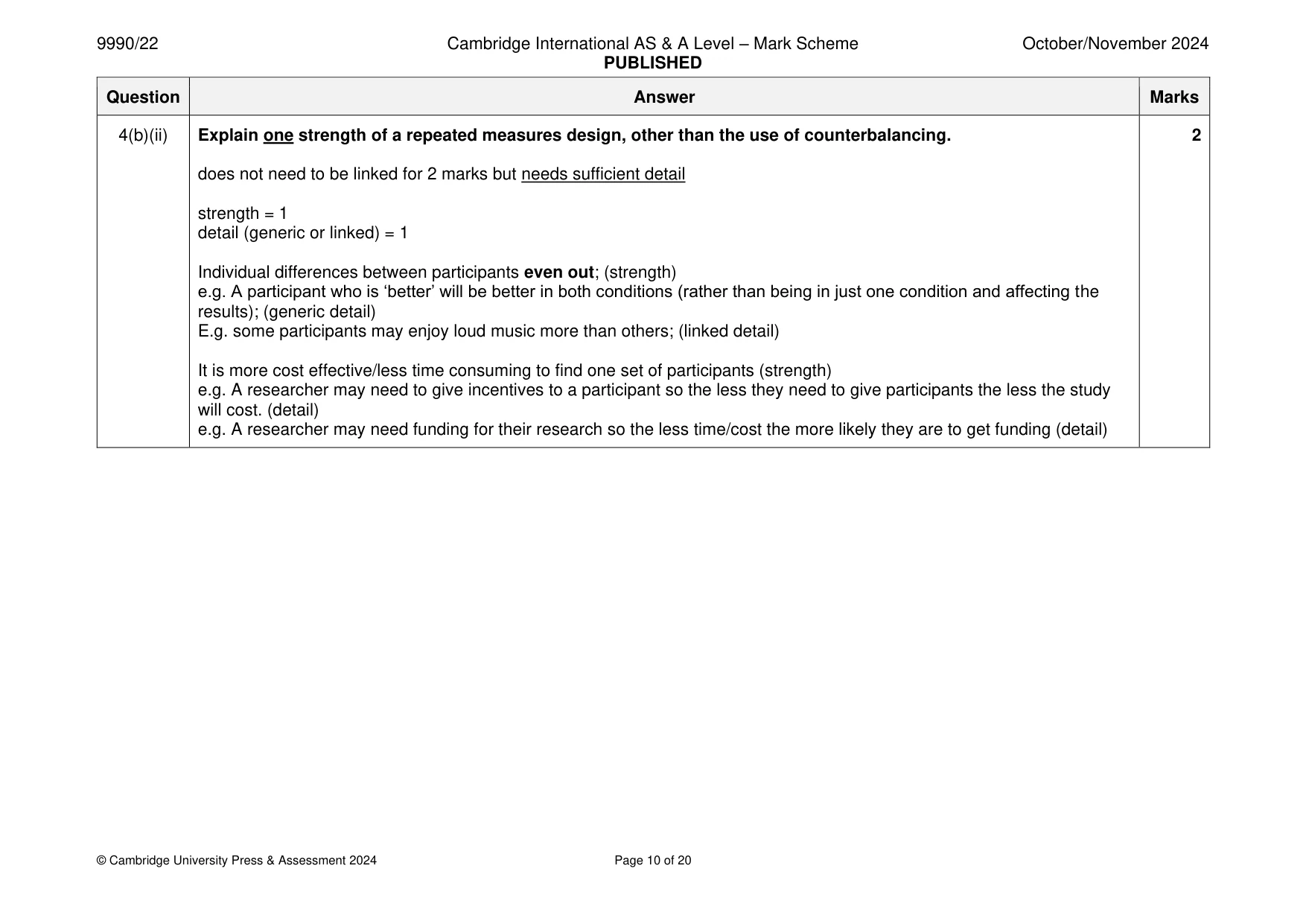 Mark scheme, page 10 of 20