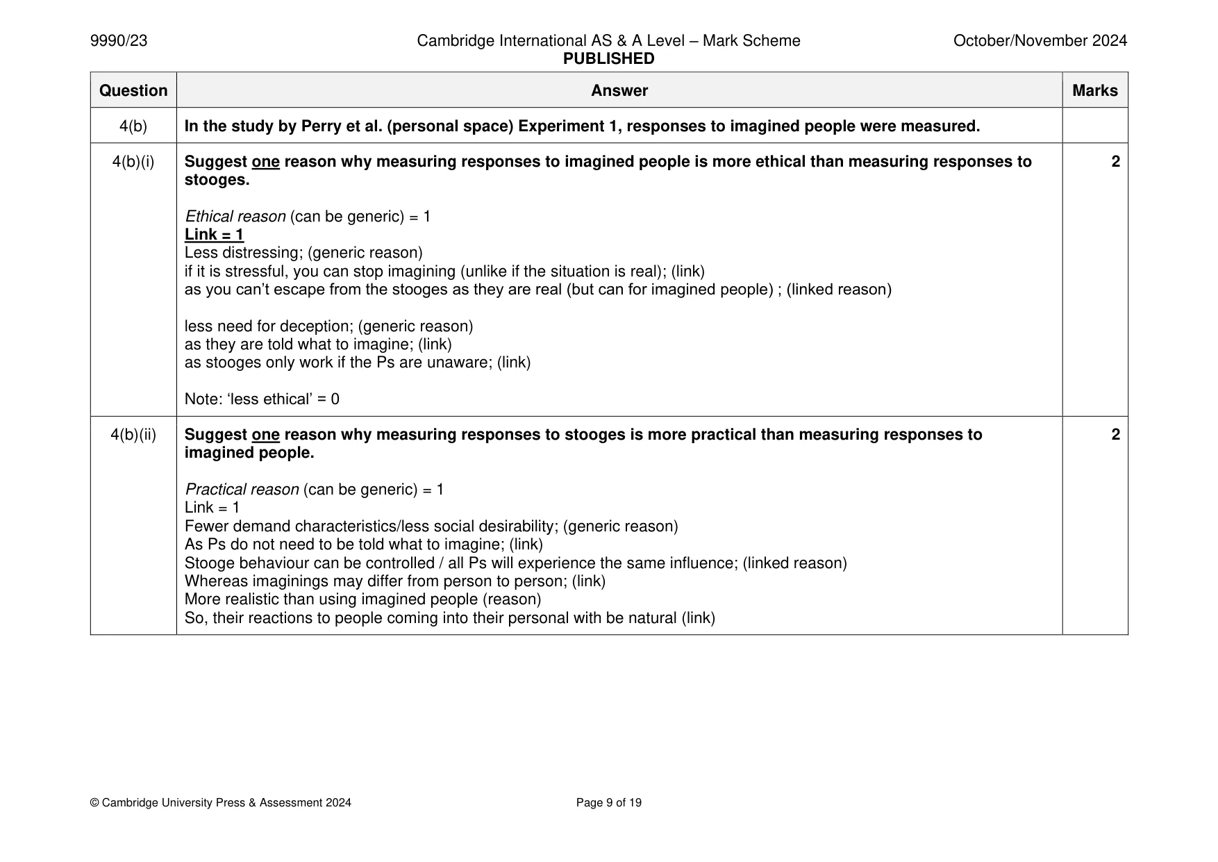 Mark scheme, page 9 of 19