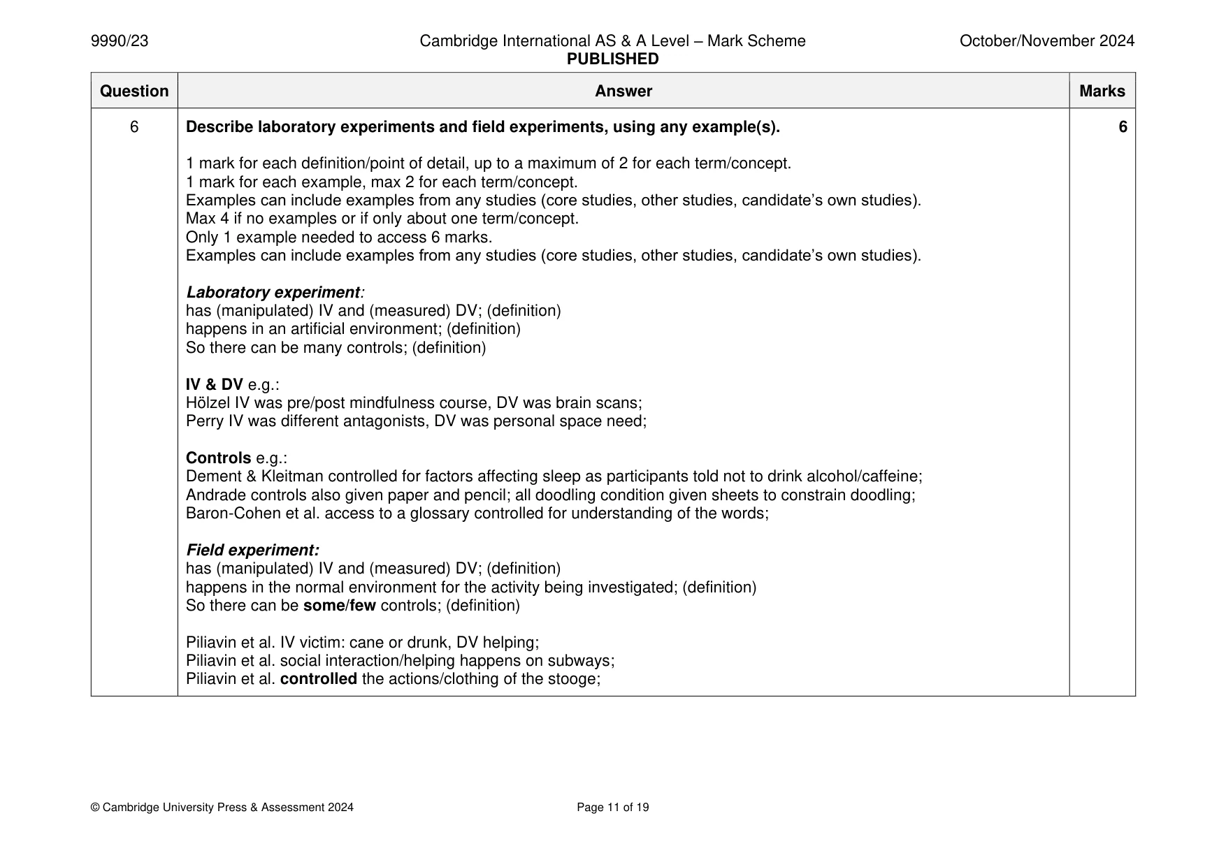 Mark scheme, page 11 of 19