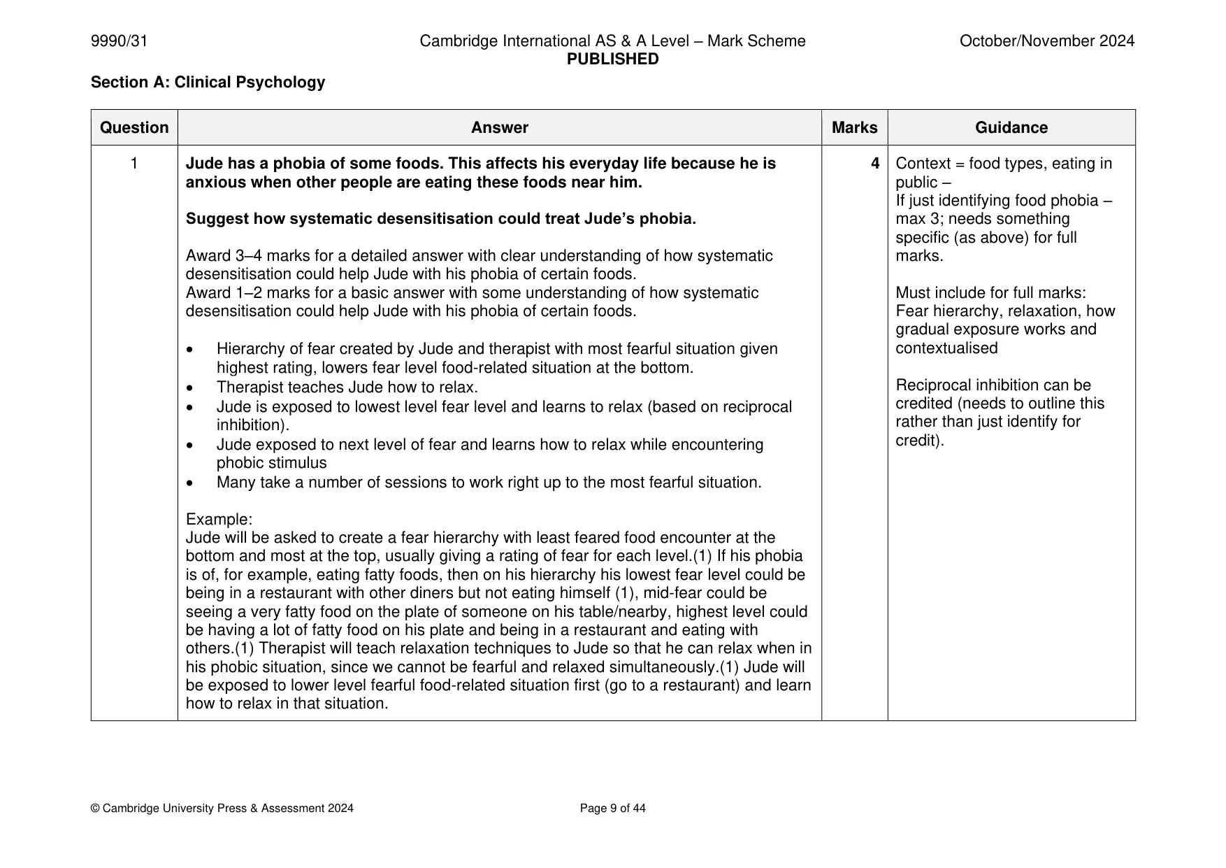 Mark scheme, page 9 of 44