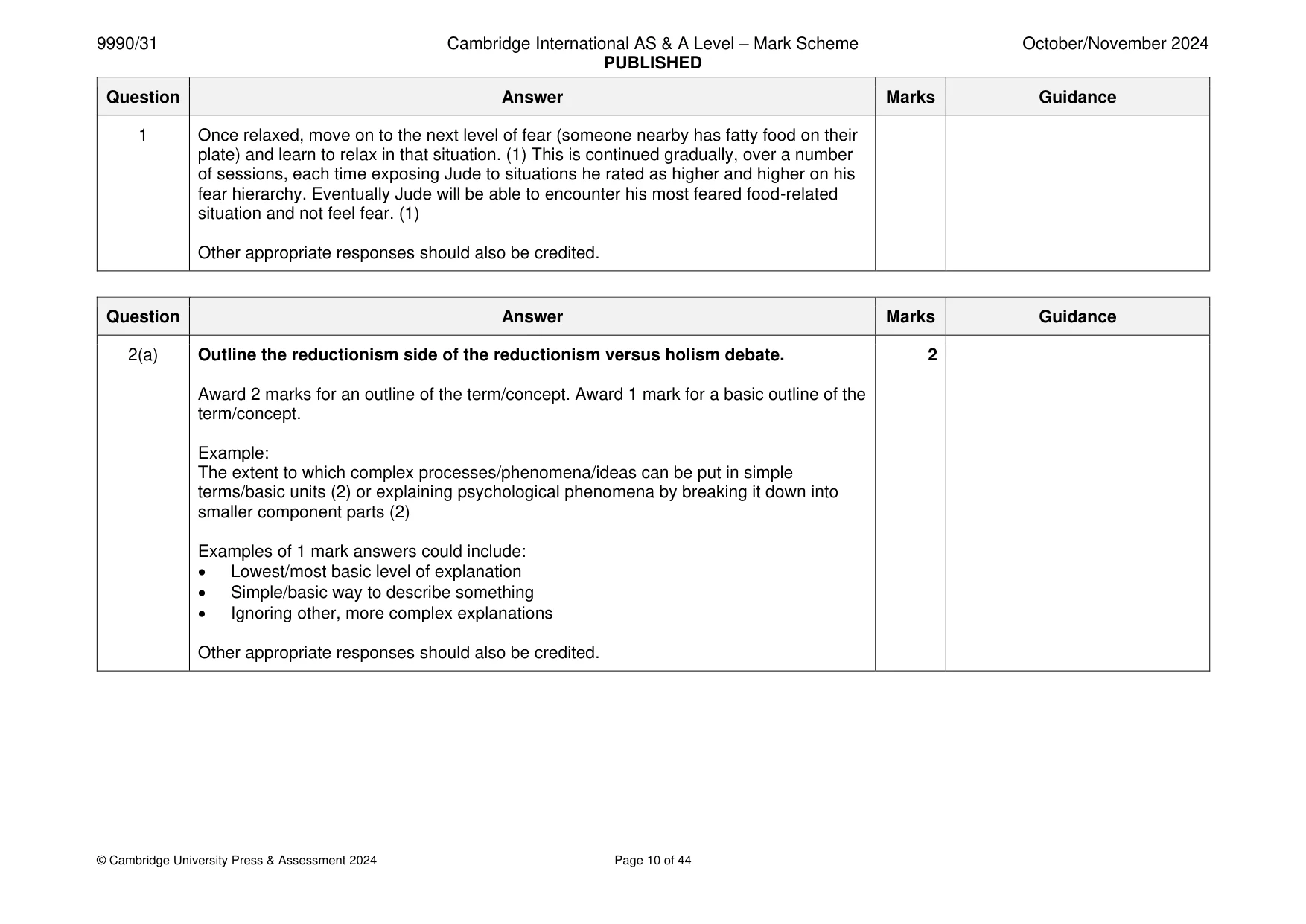 Mark scheme, page 10 of 44