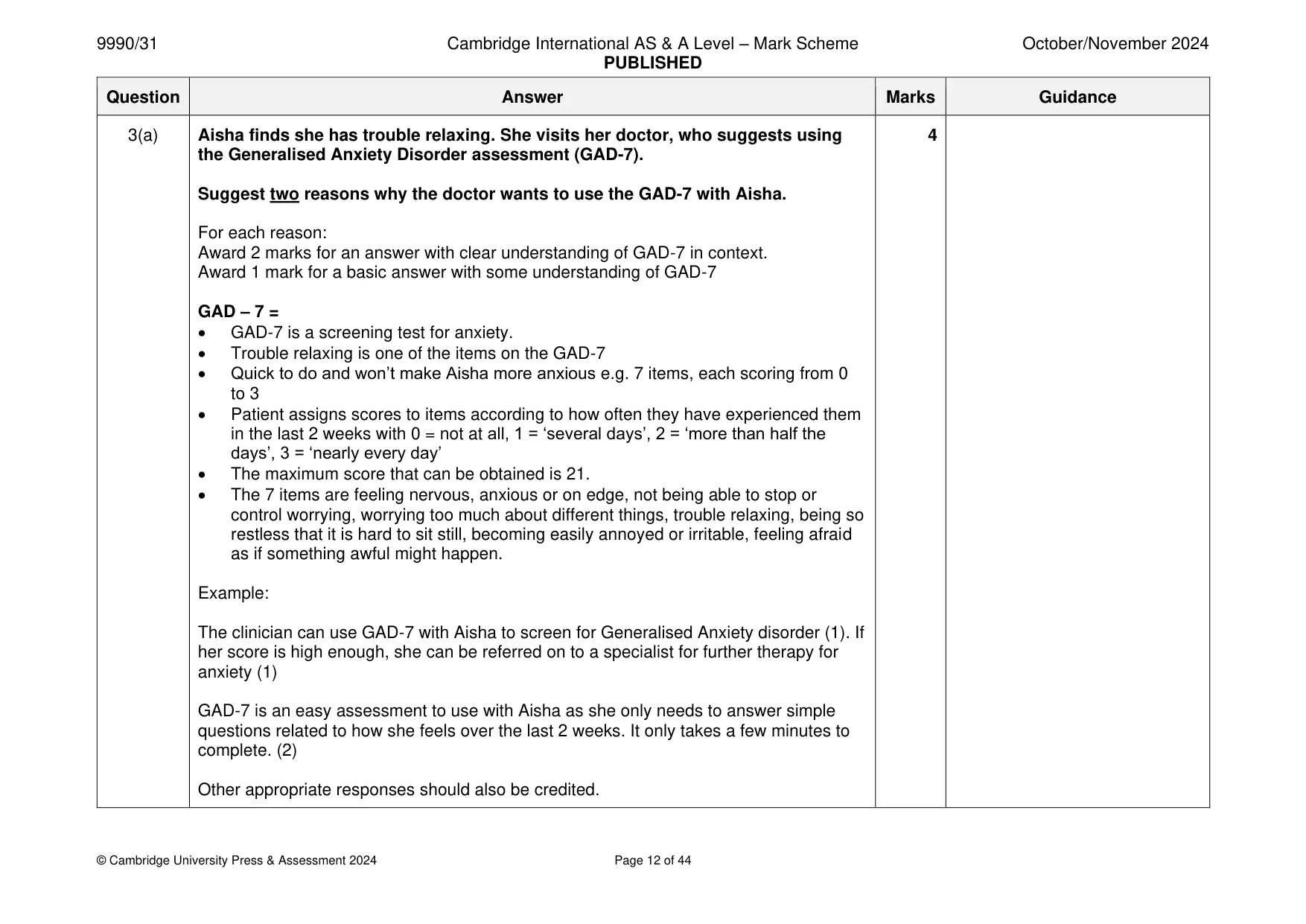 Mark scheme, page 12 of 44