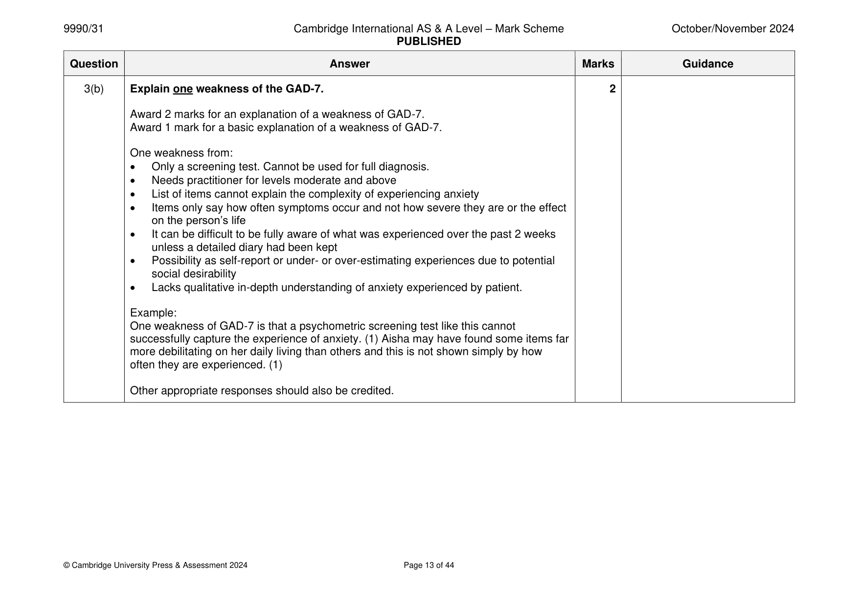 Mark scheme, page 13 of 44