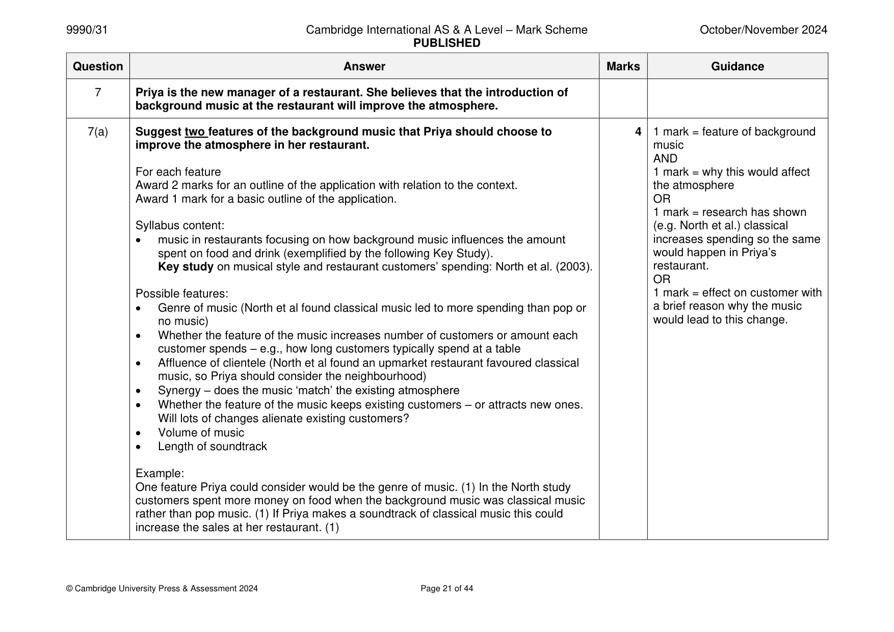 Mark scheme, page 21 of 44