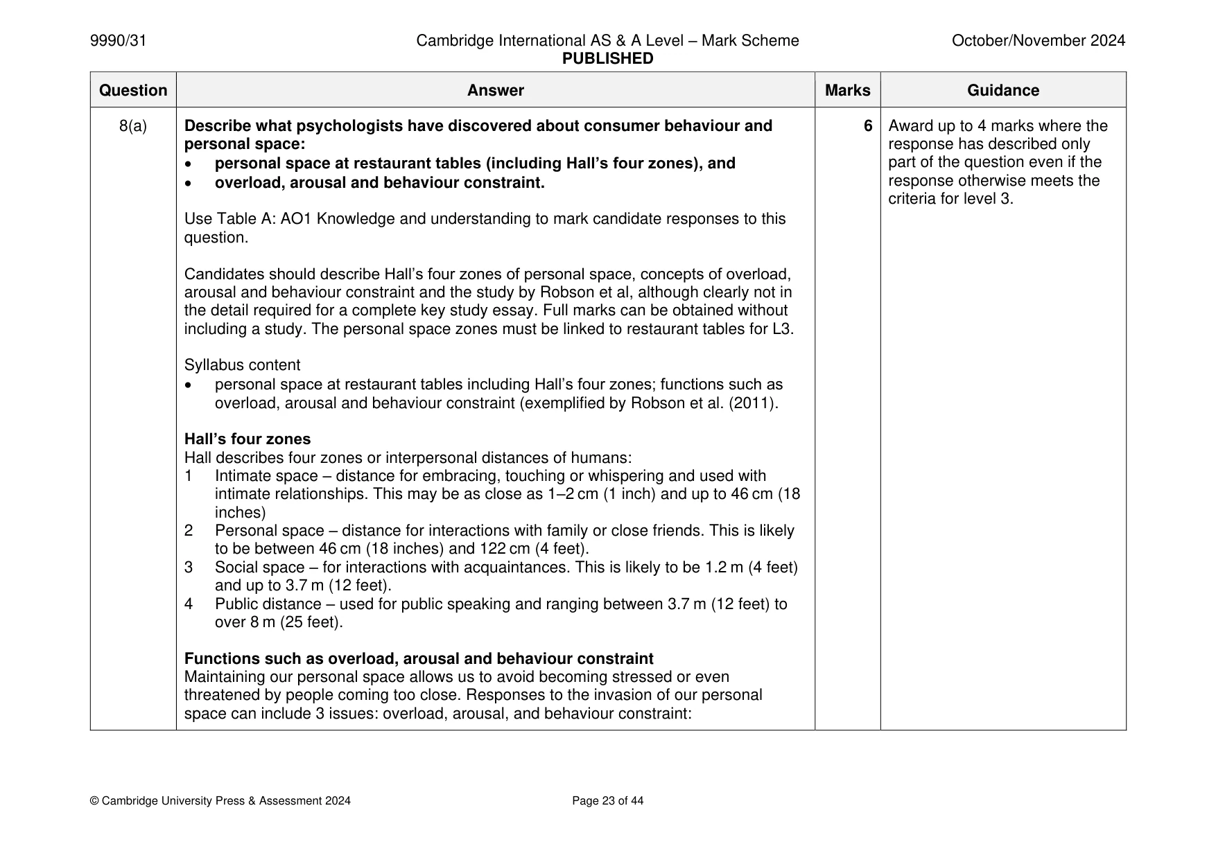 Mark scheme, page 23 of 44