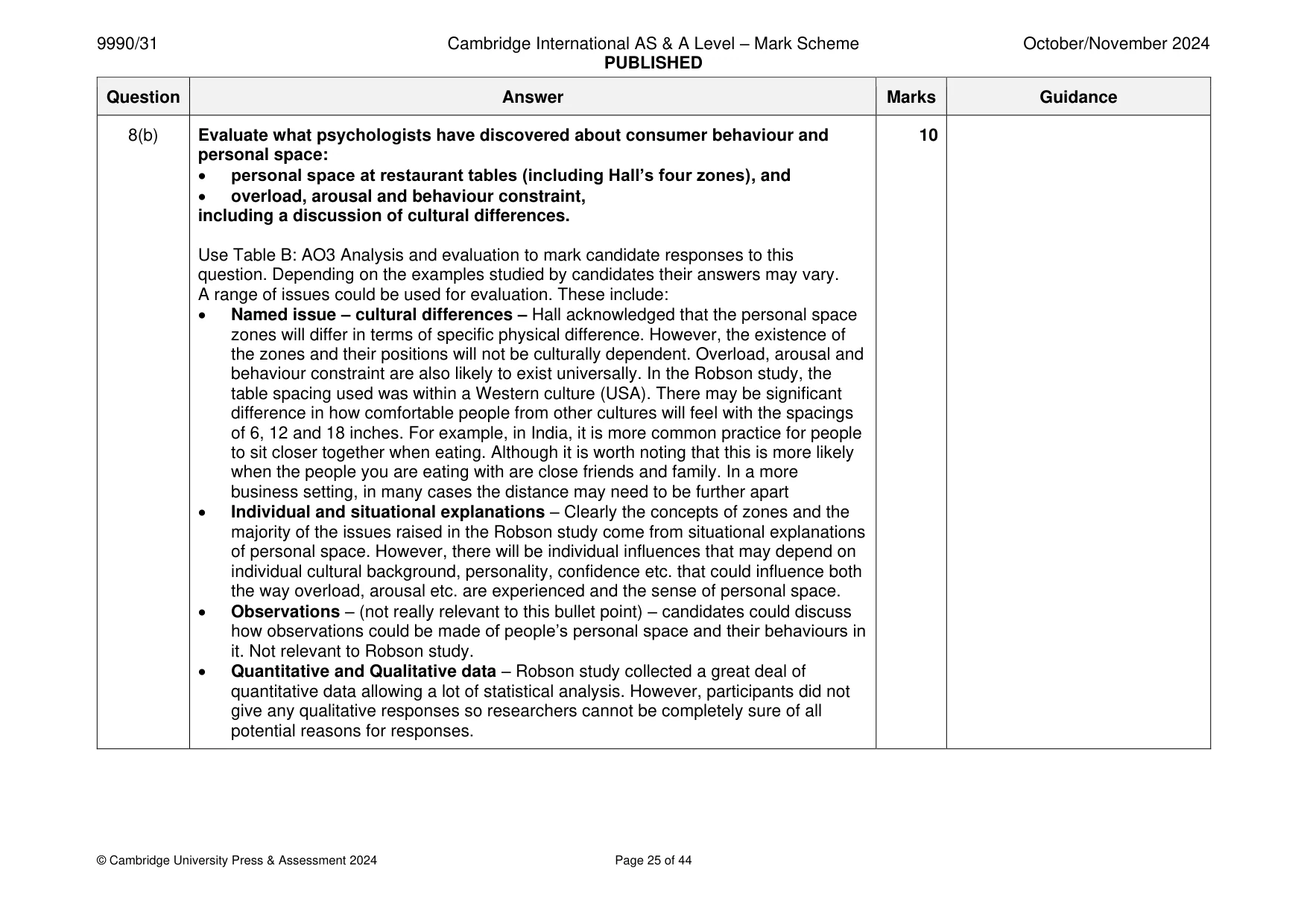 Mark scheme, page 25 of 44