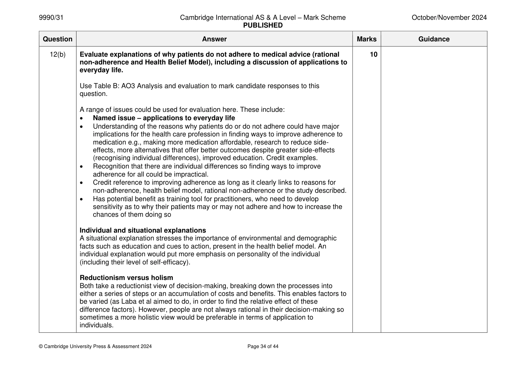 Mark scheme, page 34 of 44