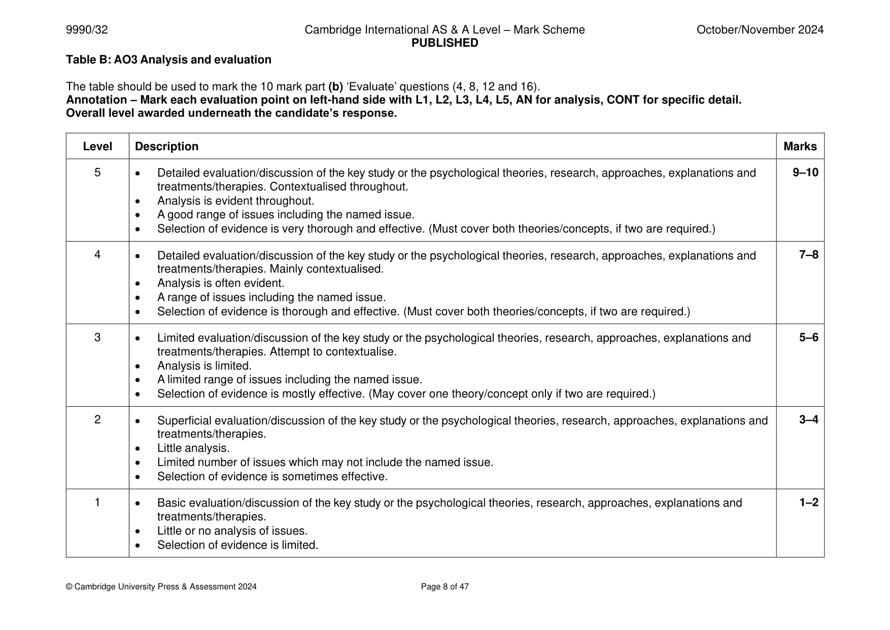 Mark scheme, page 8 of 47