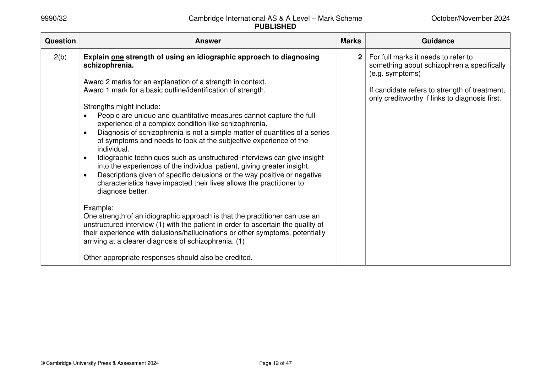 Mark scheme, page 12 of 47