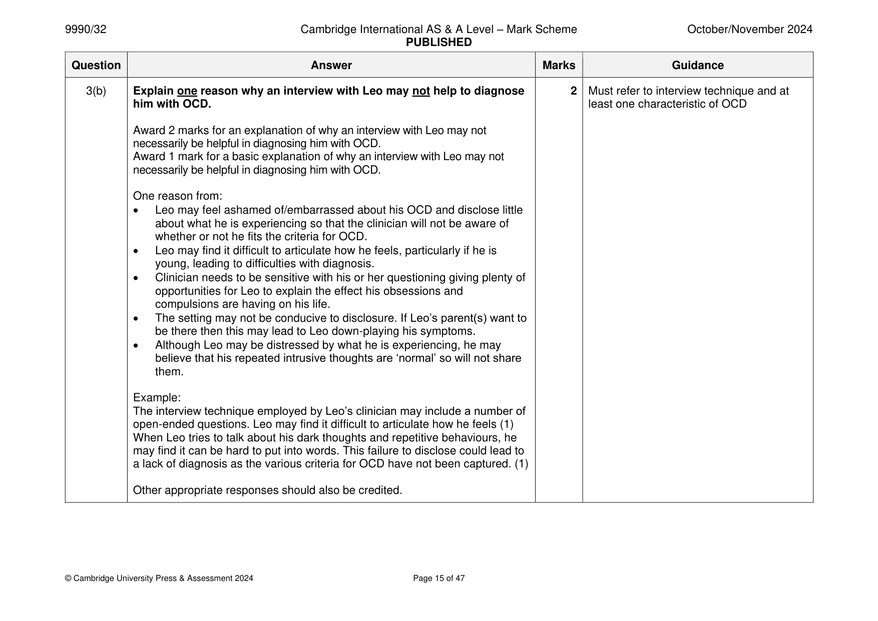 Mark scheme, page 15 of 47