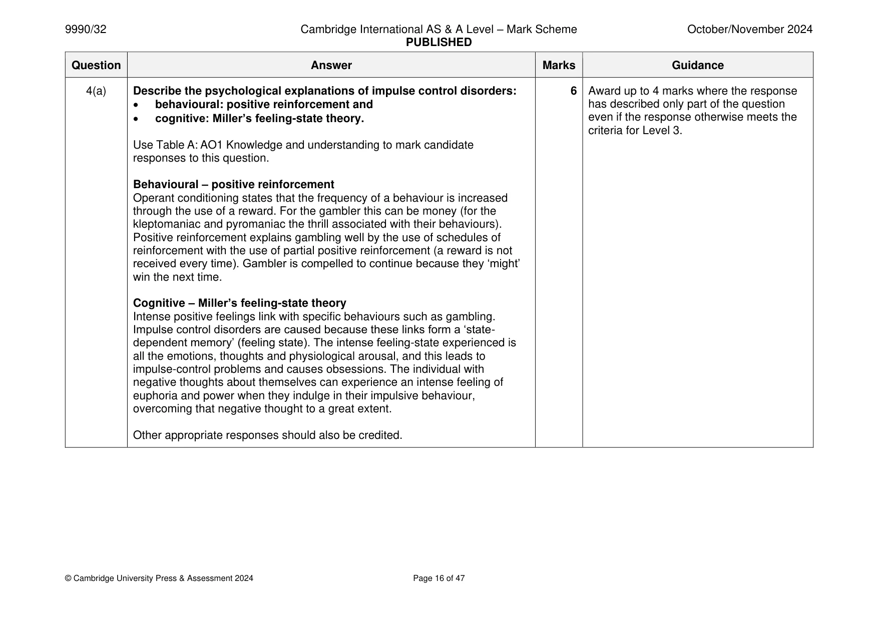 Mark scheme, page 16 of 47