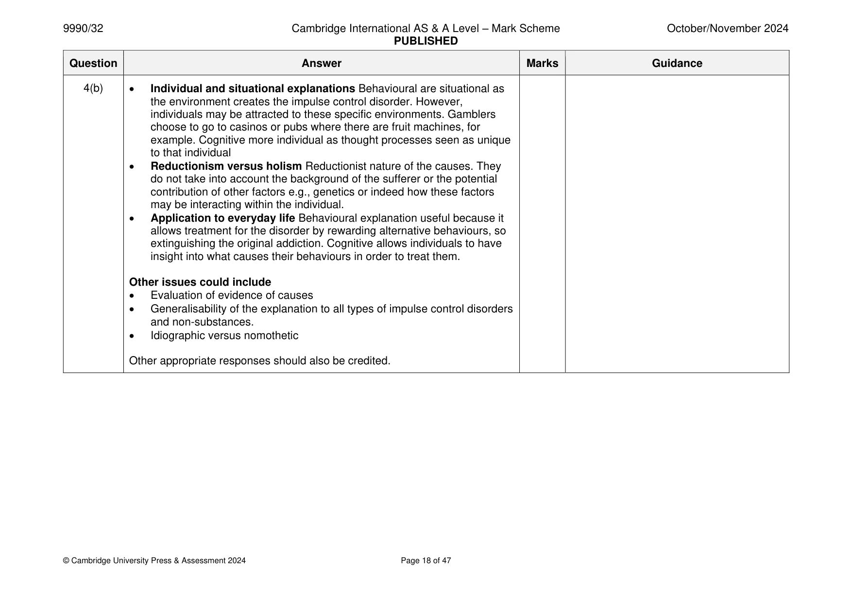 Mark scheme, page 18 of 47