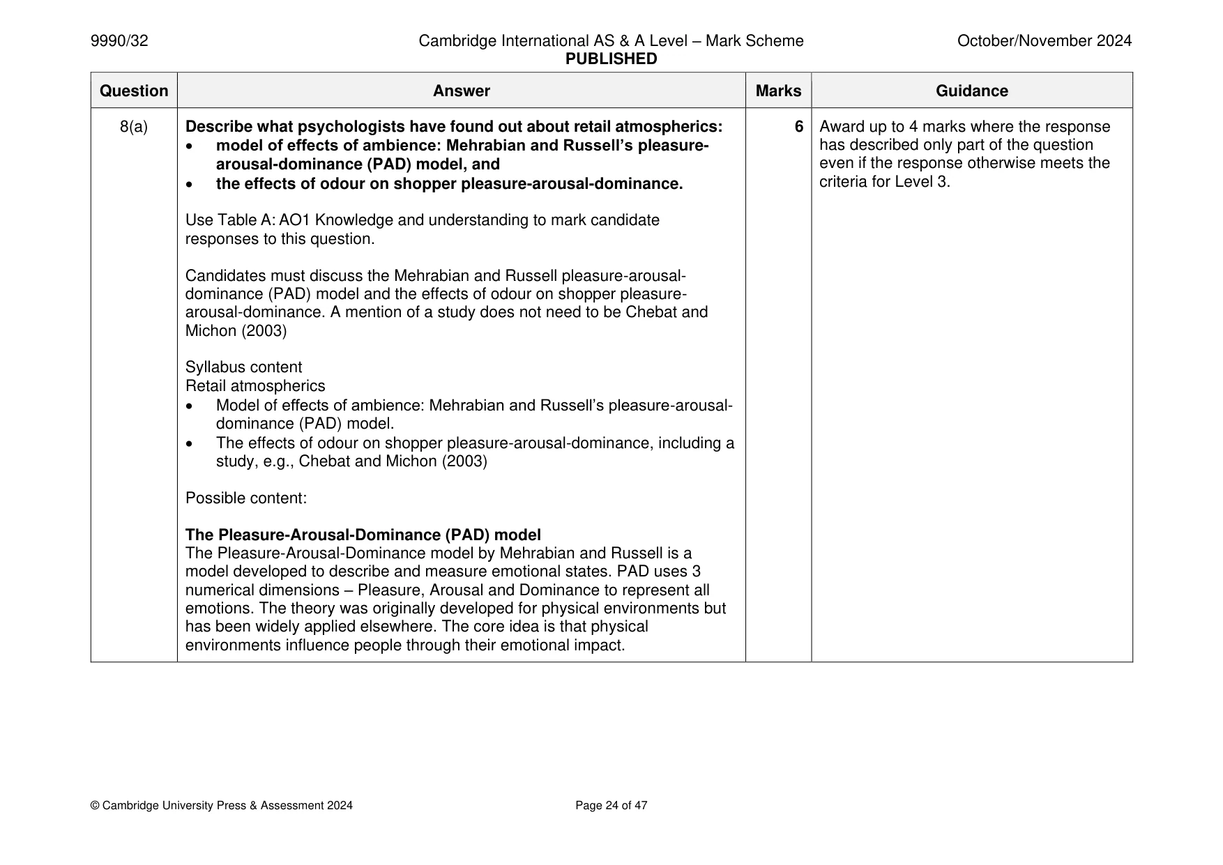 Mark scheme, page 24 of 47