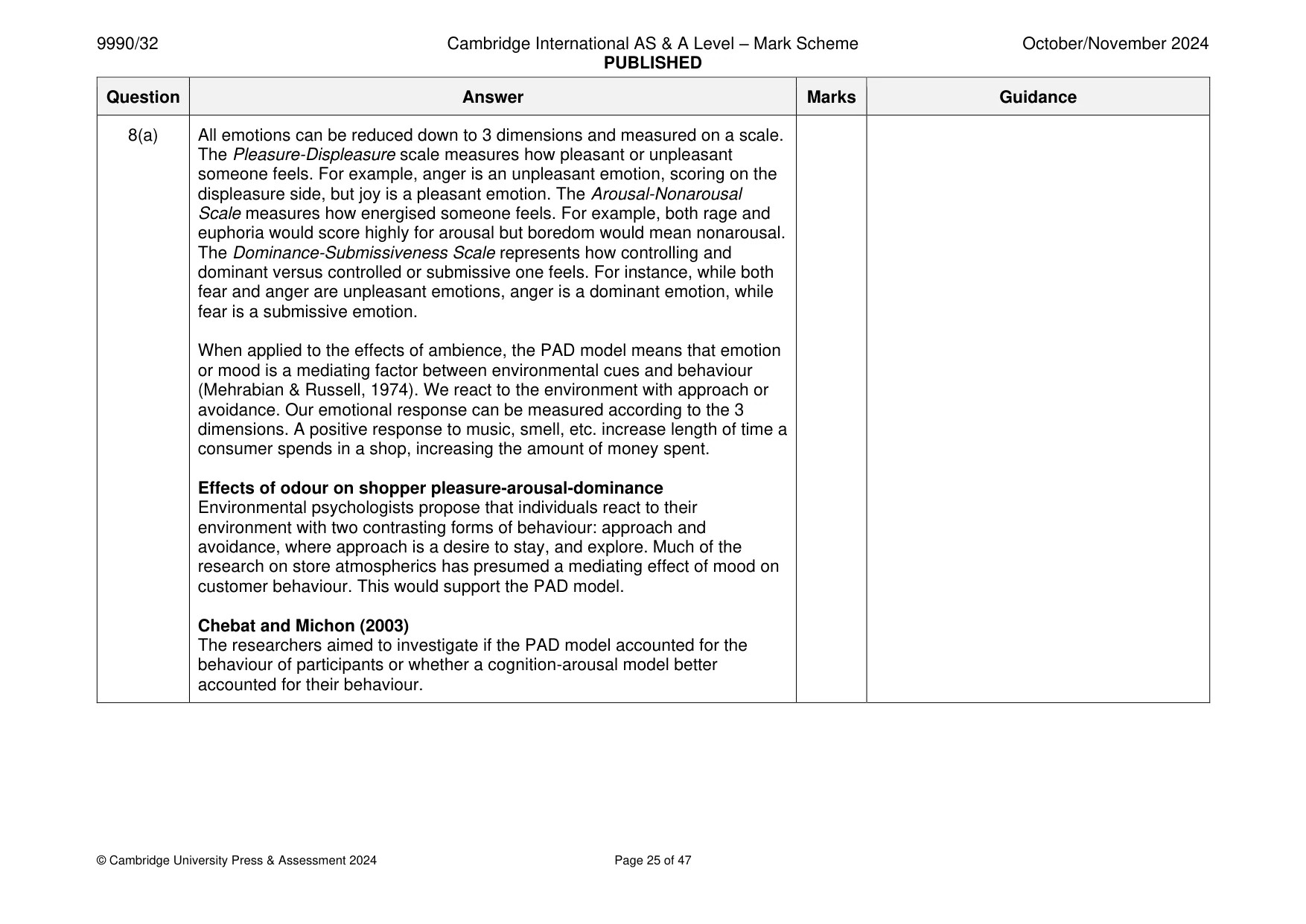 Mark scheme, page 25 of 47