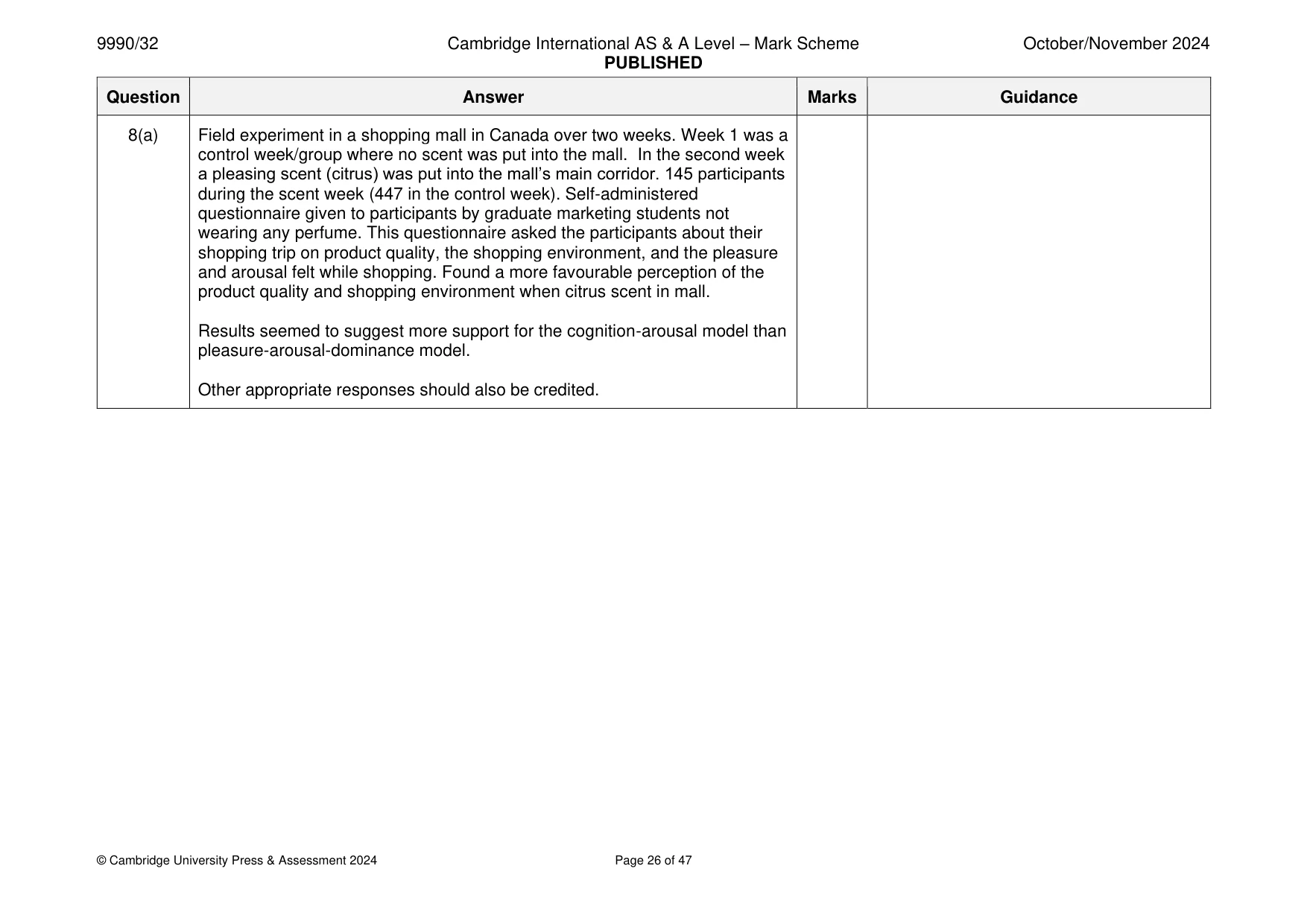 Mark scheme, page 26 of 47