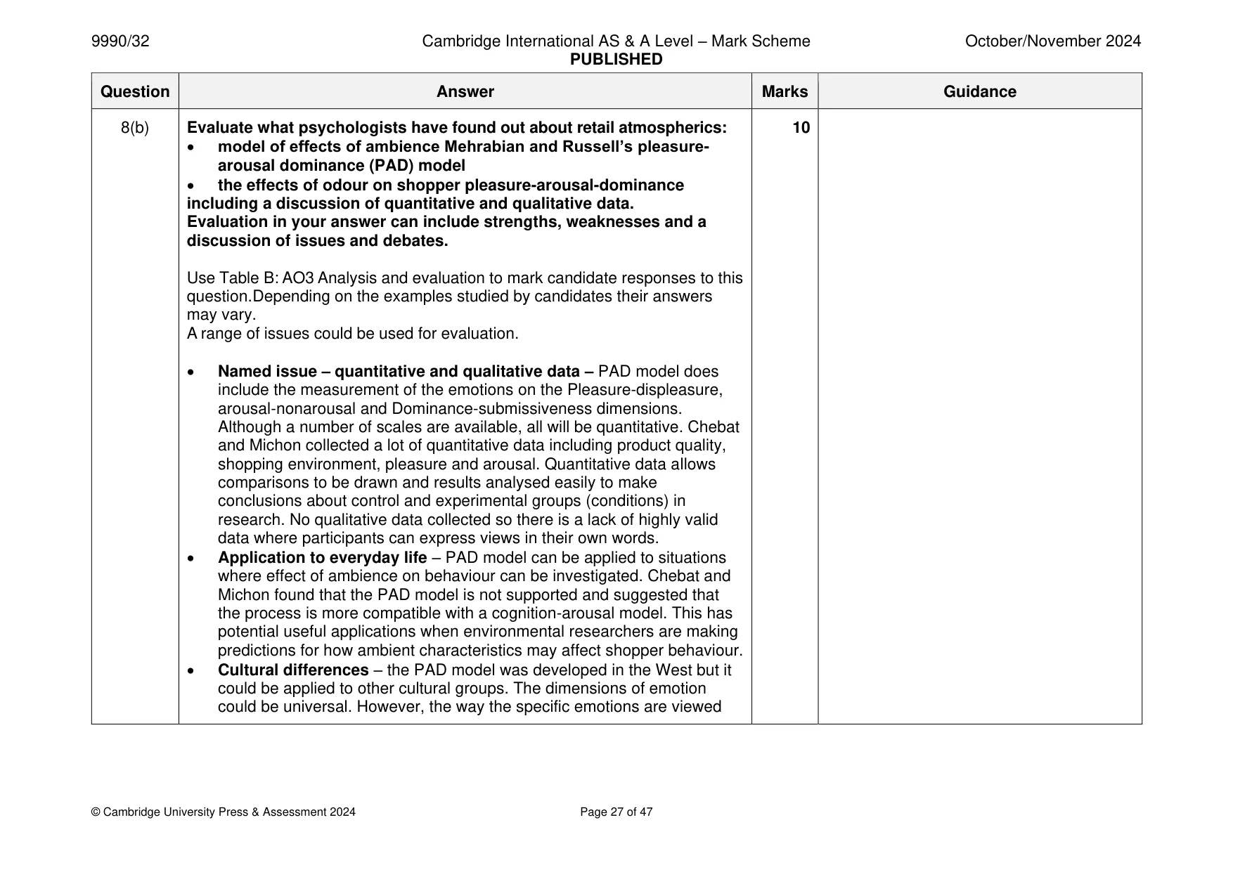 Mark scheme, page 27 of 47