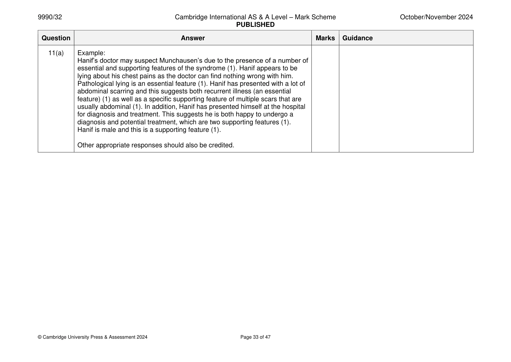 Mark scheme, page 33 of 47
