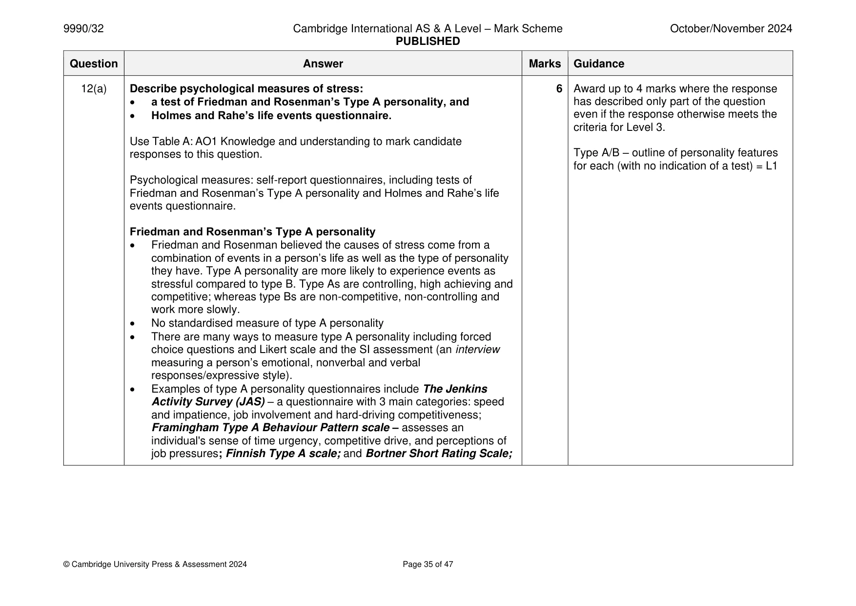 Mark scheme, page 35 of 47