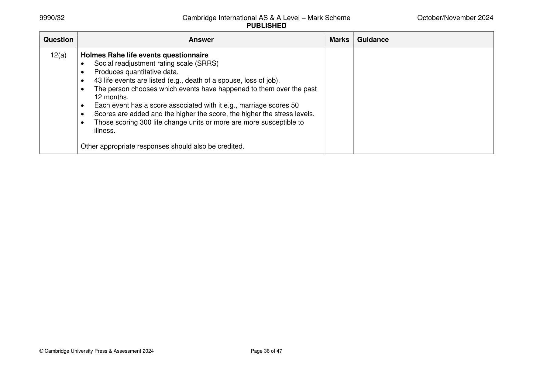 Mark scheme, page 36 of 47