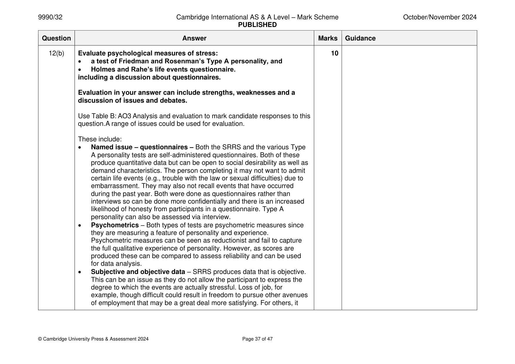 Mark scheme, page 37 of 47