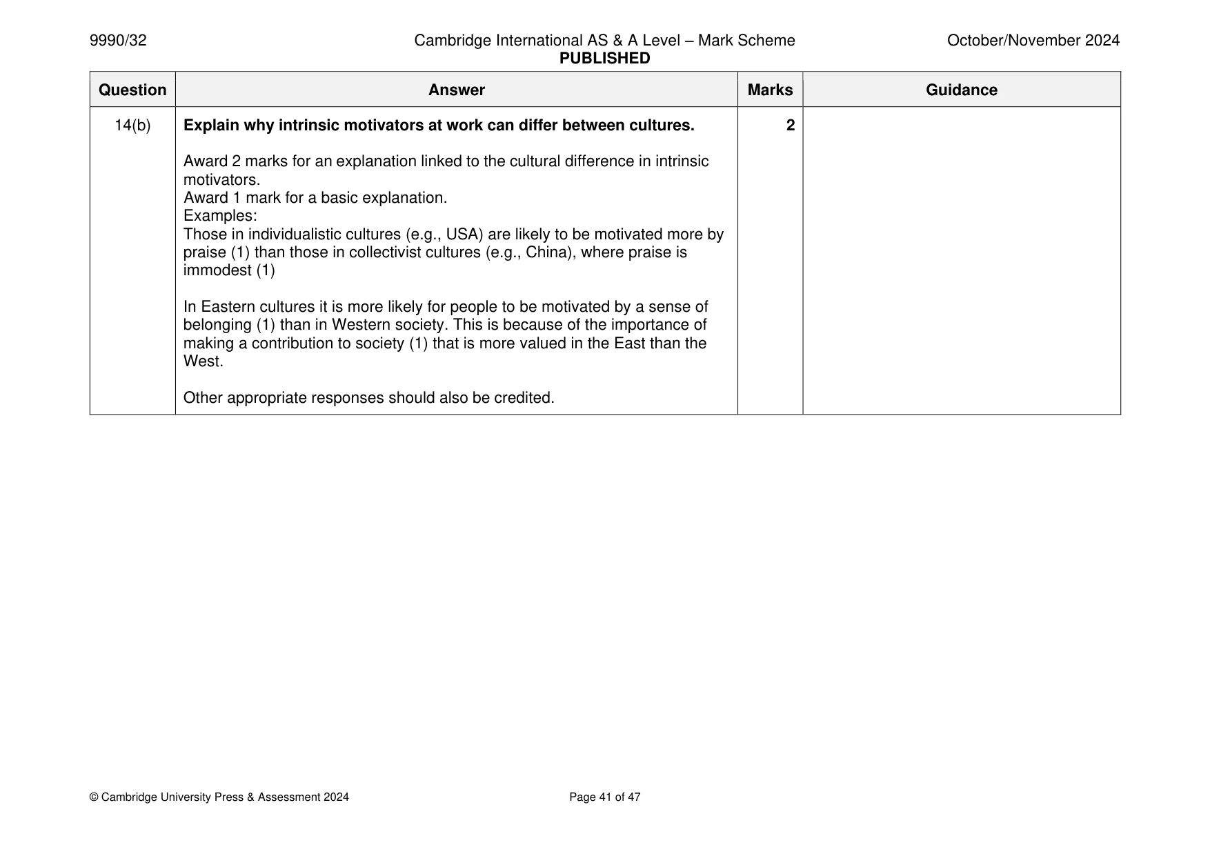 Mark scheme, page 41 of 47