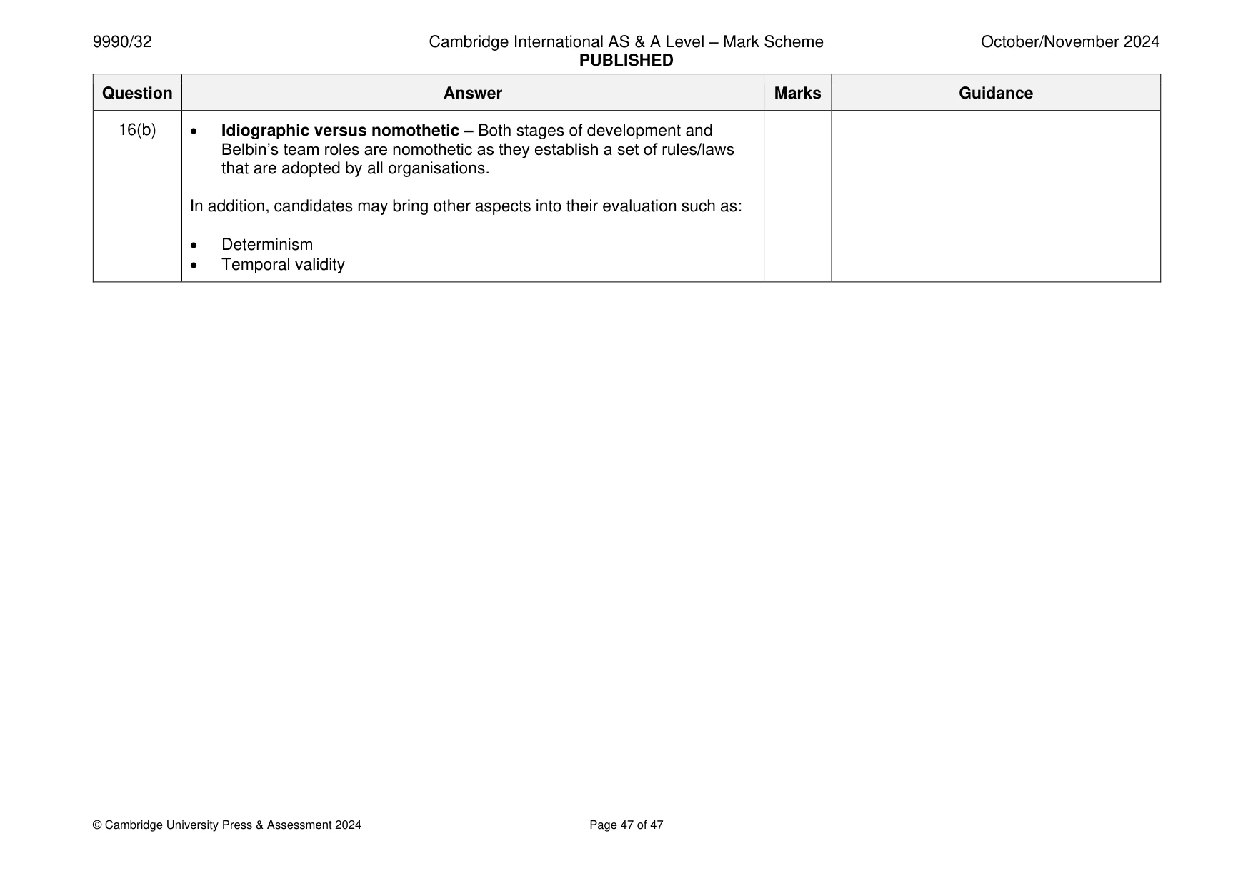 Mark scheme, page 47 of 47
