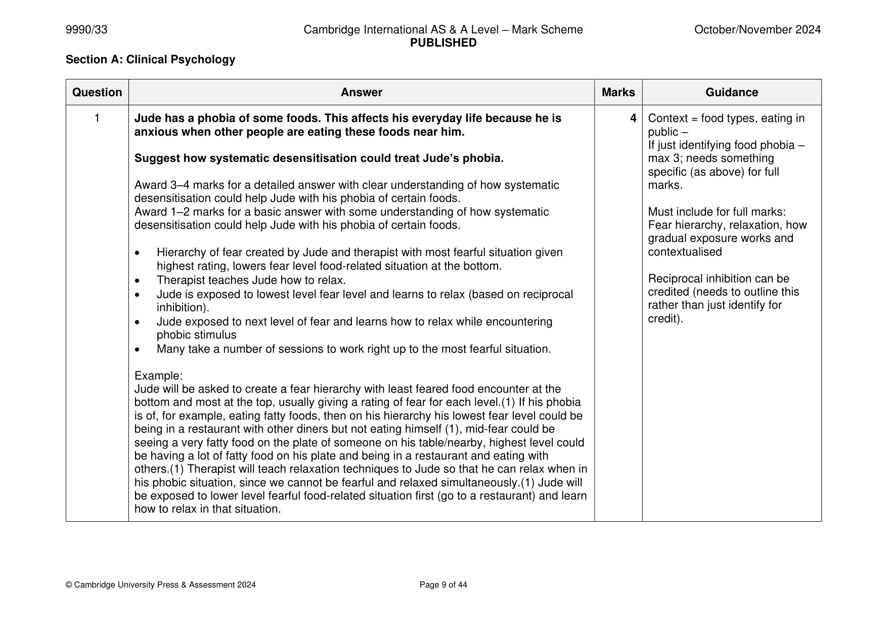 Mark scheme, page 9 of 44