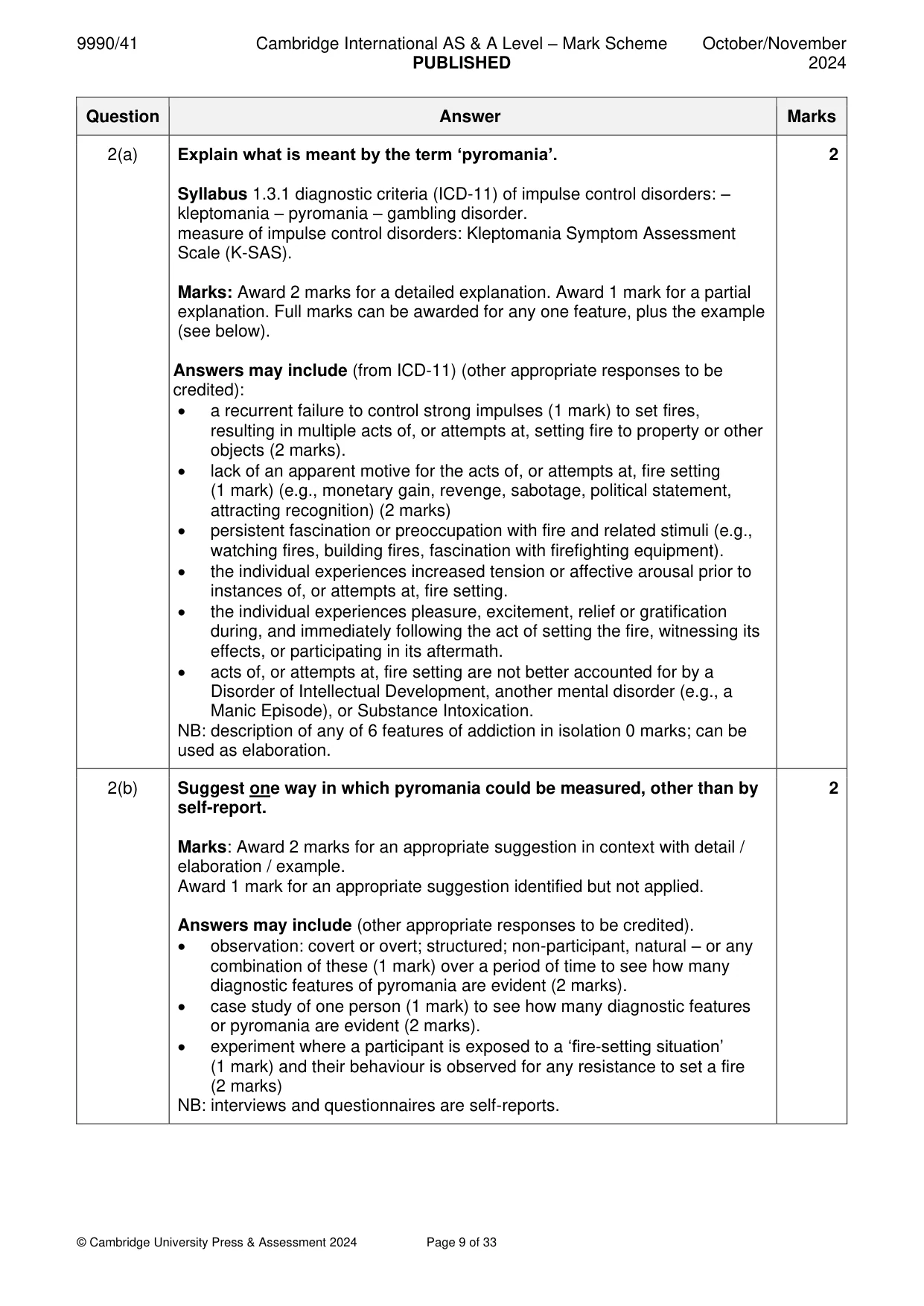 Mark scheme, page 9 of 33