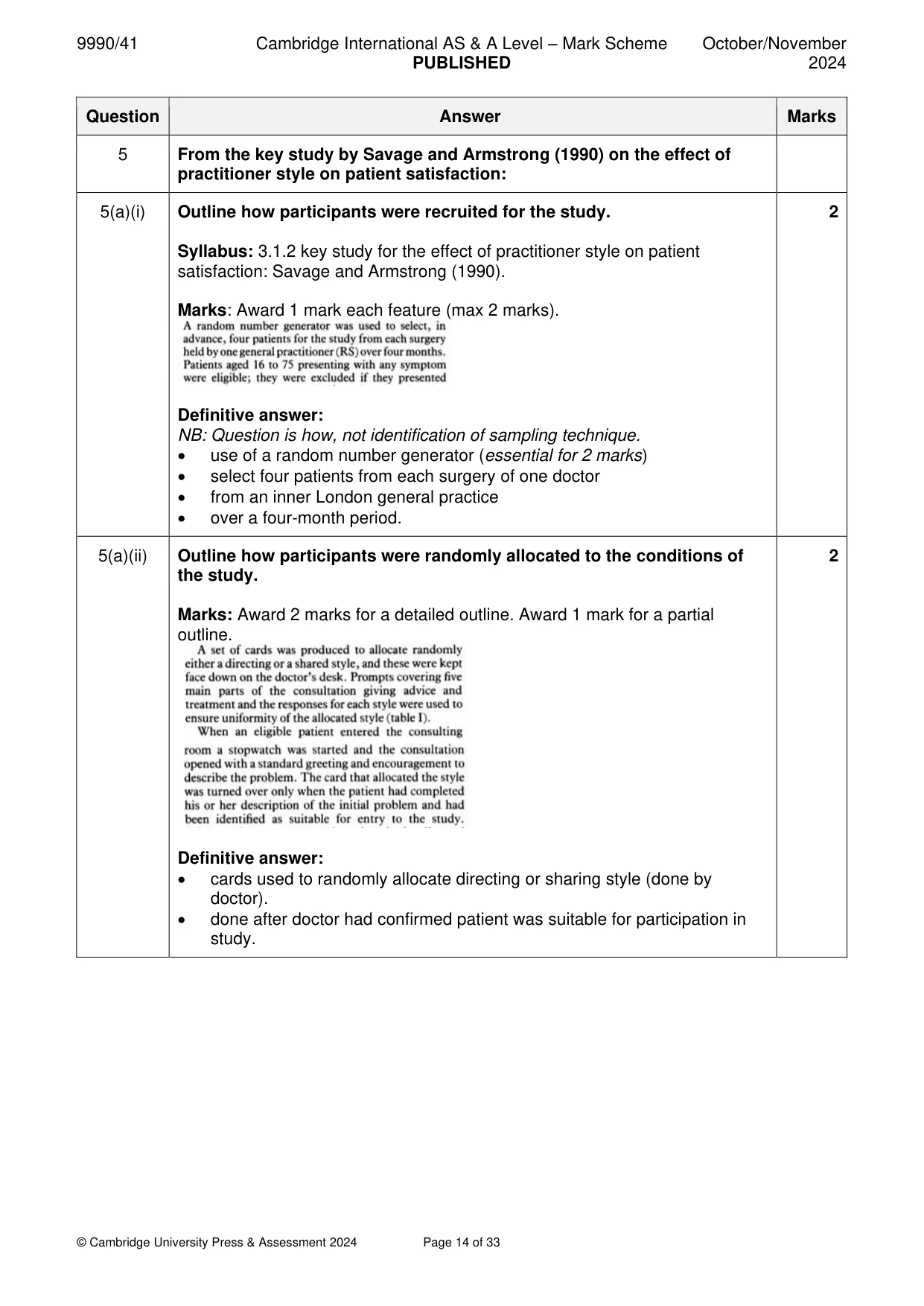 Mark scheme, page 14 of 33
