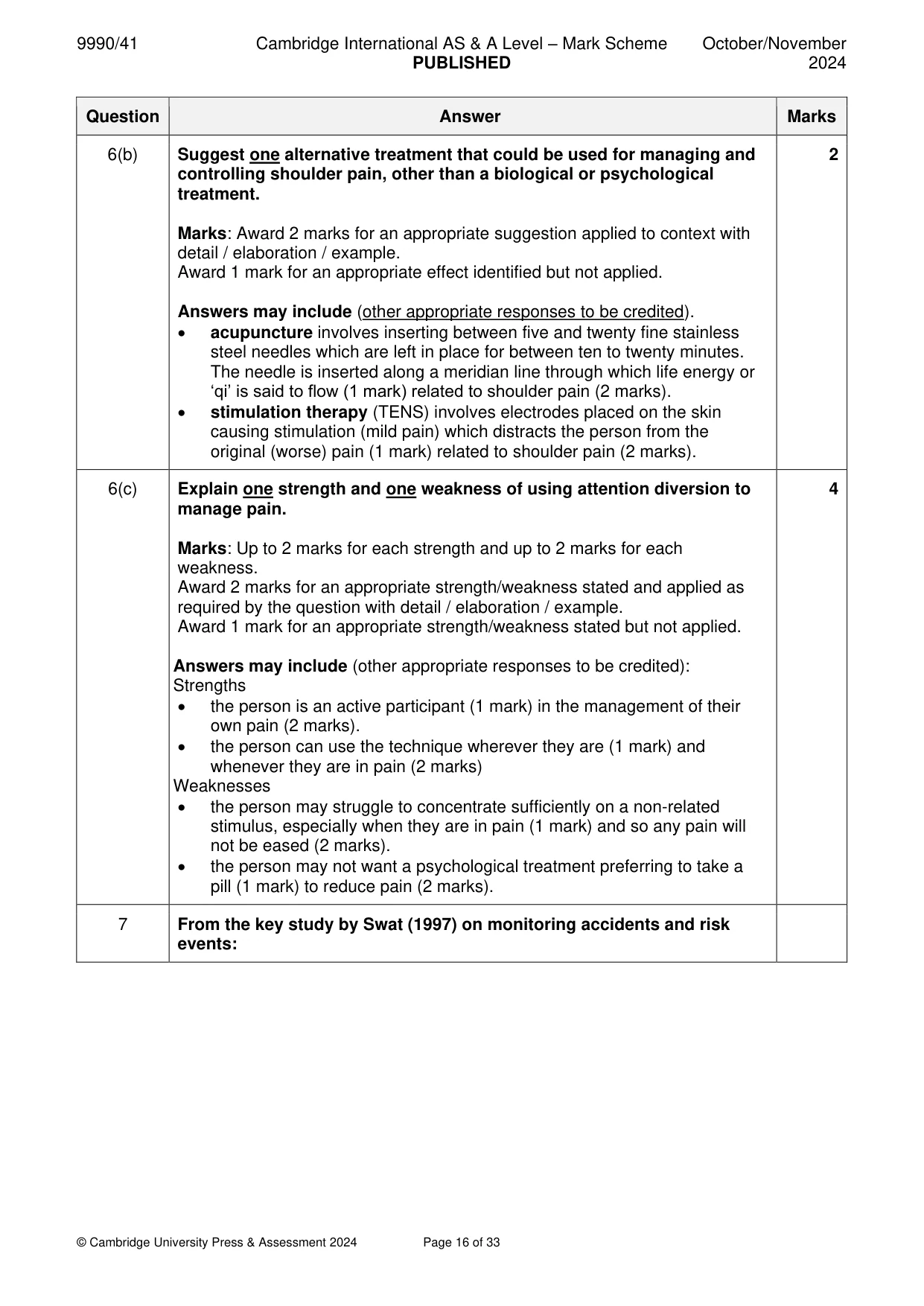 Mark scheme, page 16 of 33