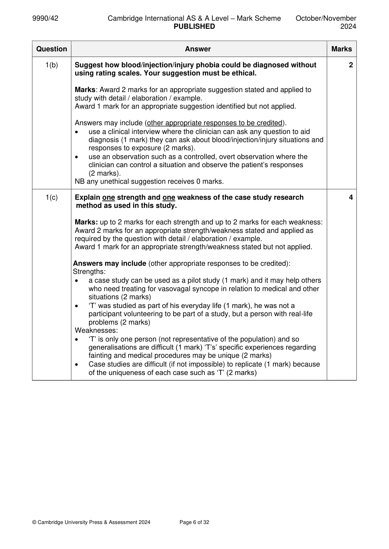 Mark scheme, page 6 of 32